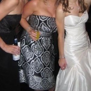 White House Black Market strapless silk dress